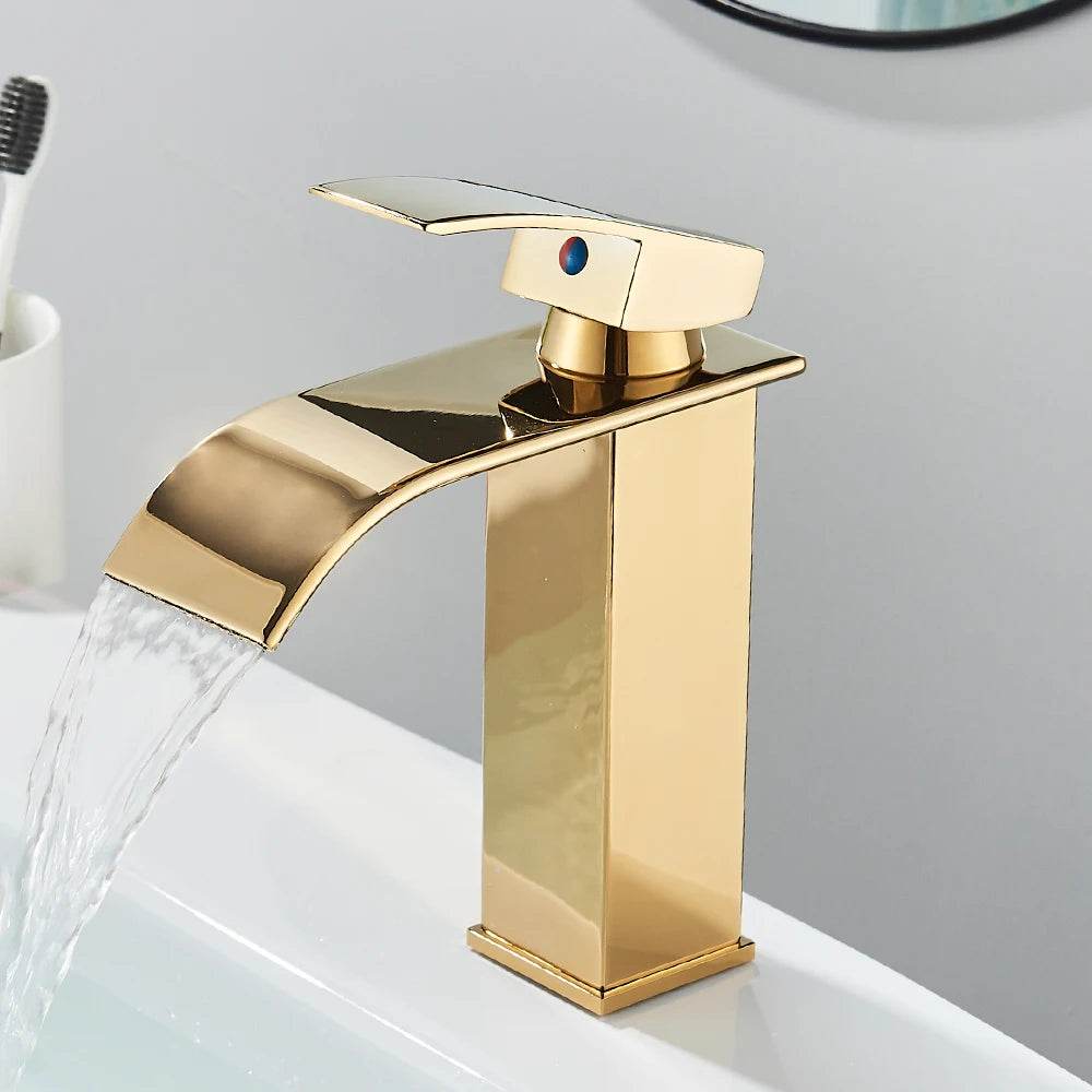 Quyanre Matte Black Waterfall Basin Faucet - Loft&Timber