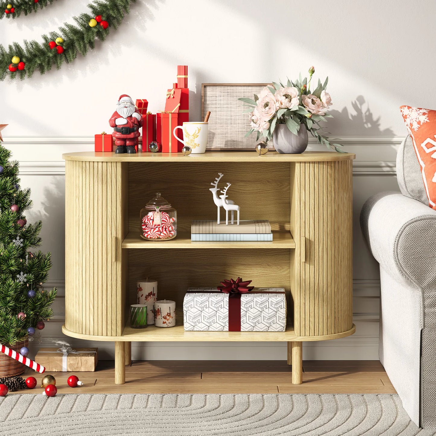 40" Sideboard Buffet Cabinet with Storage - Loft&Timber