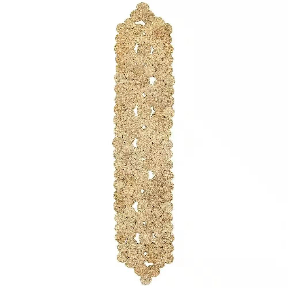 Rustic Natural 1 ft. 4 in. 6 ft. 8 in. Organic Jute Table Runner - Loft&Timber