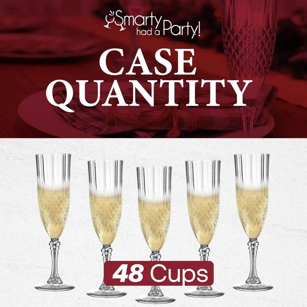 Disposable Plastic Champagne Flutes, Clear 8 oz Capacity - Loft&Timber