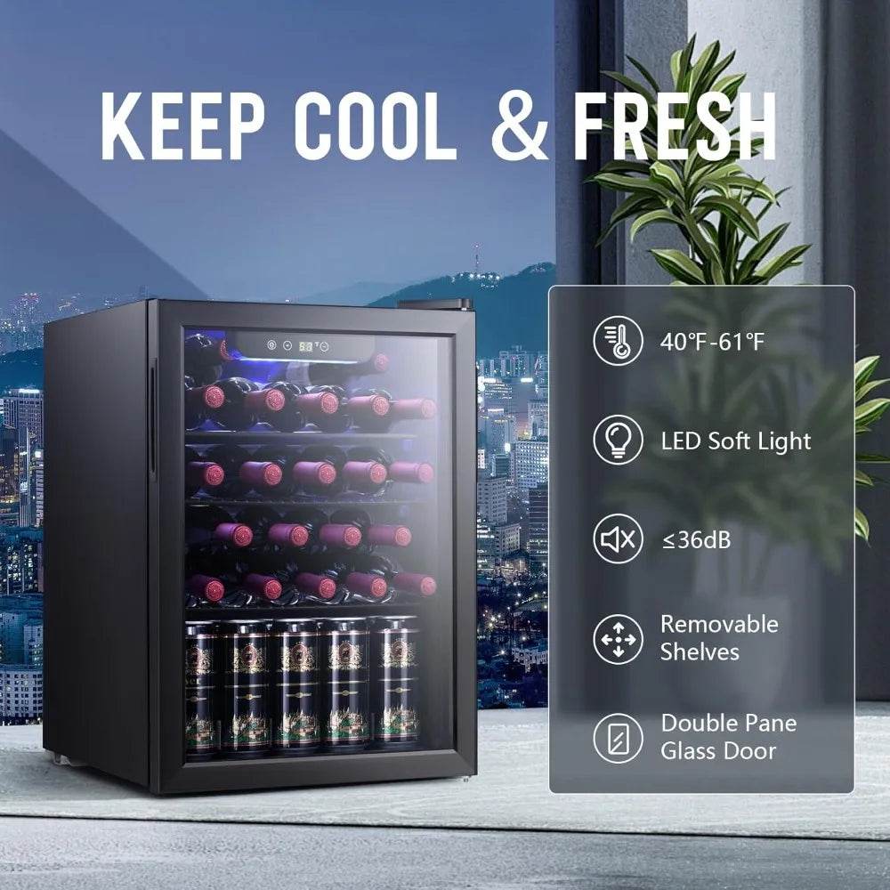 2.6 cu.ft Wine Cooler/Cellar Mini Beverage Refrigerator