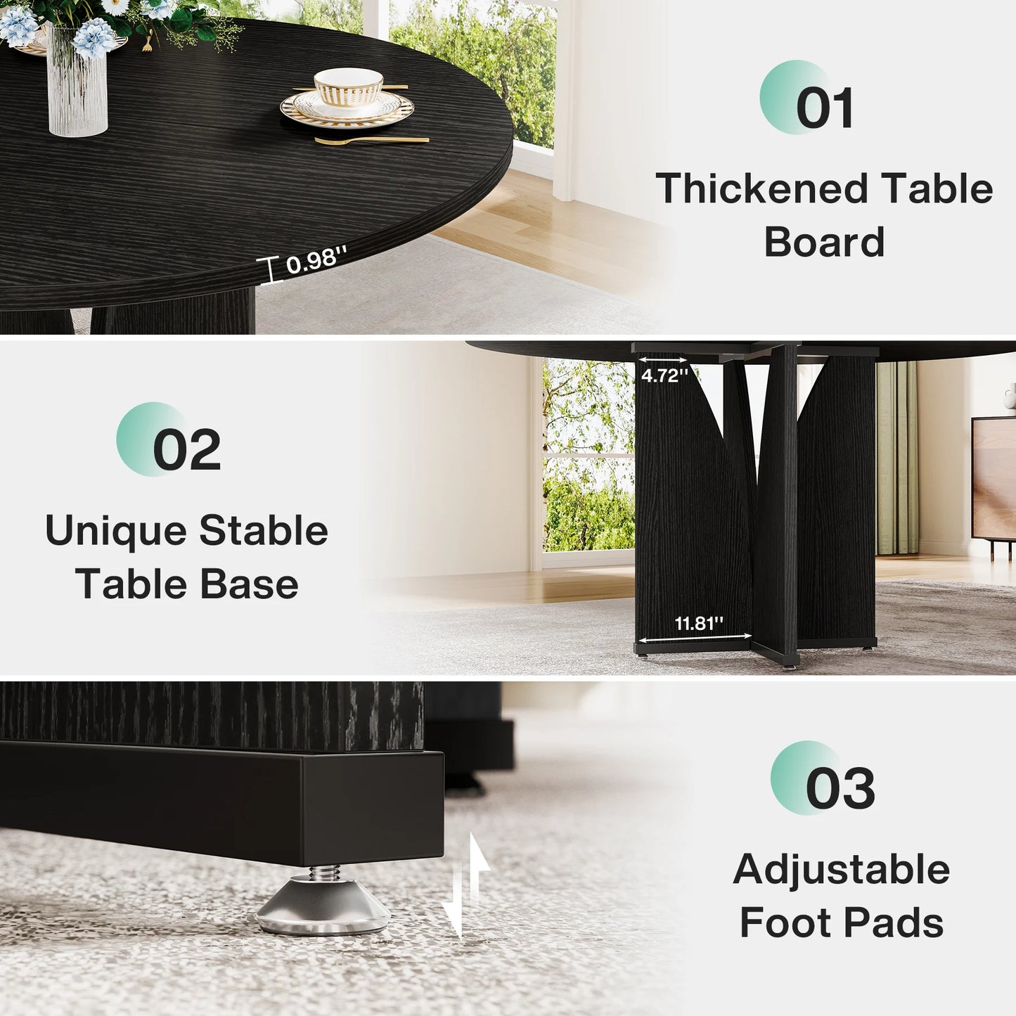 Tribesigns 39" Round Conference Table for 4 - Loft&Timber