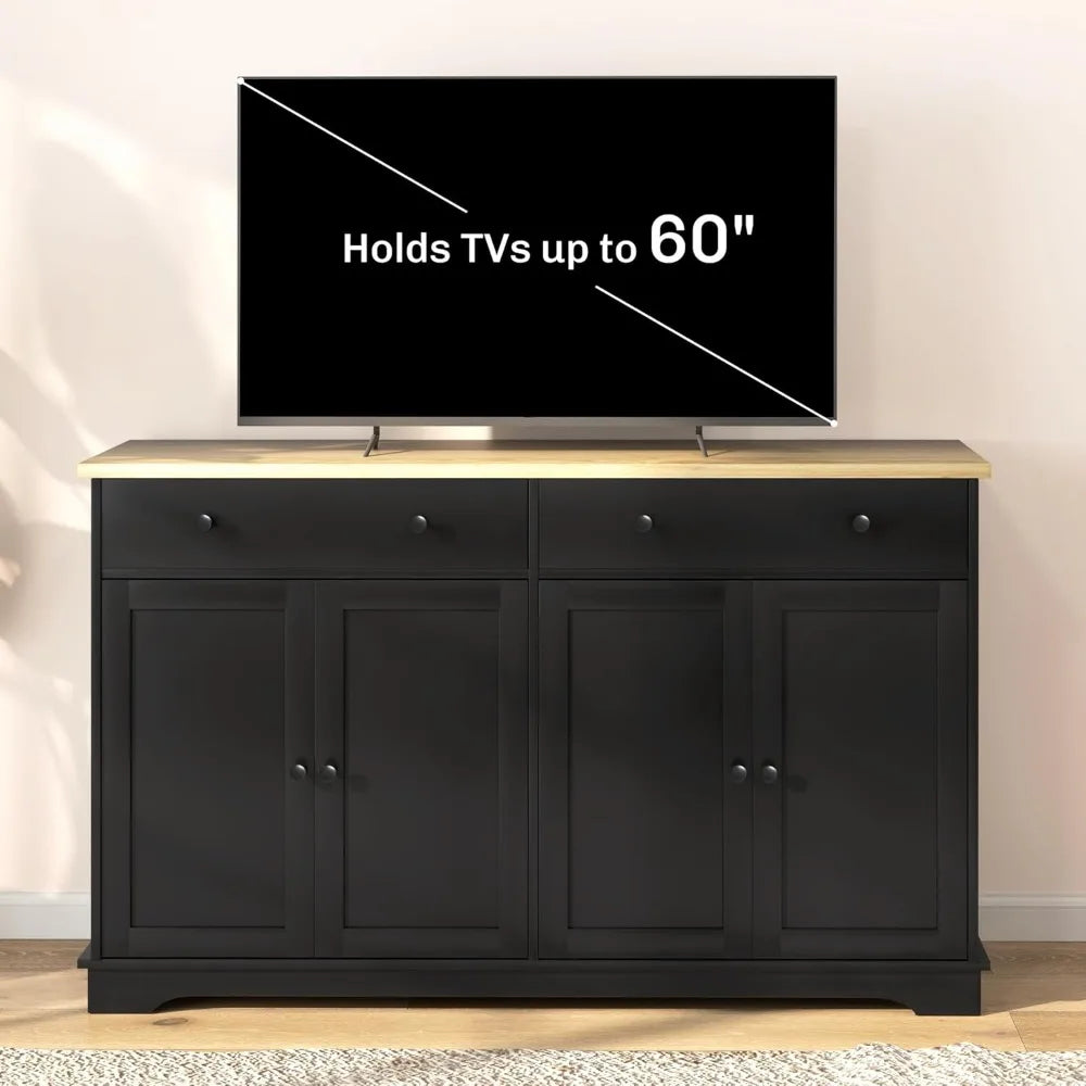 55" Modern Sideboard Buffet with 2 Doors, 2 Drawers, & 2 Shelves - Loft&Timber