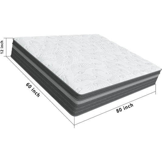 12 inch  Mattress in a Box| Hybrid Design with CertiPUR-US Foam