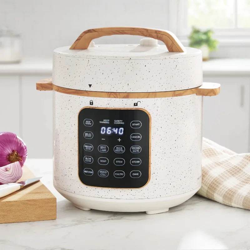 The Pioneer Woman Linen Speckle 6-Quart Pressure Cooker - Loft&Timber