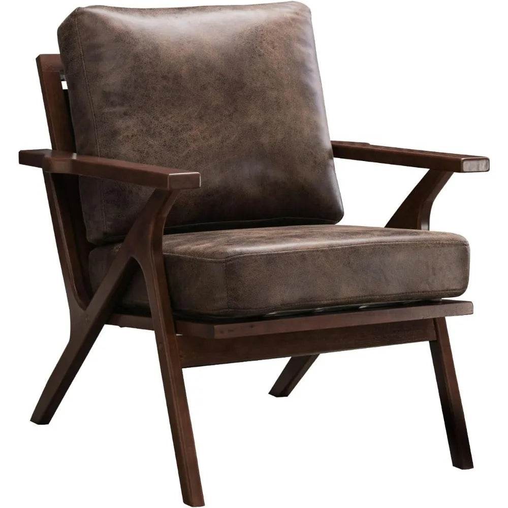 Accent Chairs for Living Room,PU Leather Mid Century - Loft&Timber