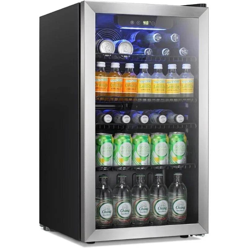 Mini Fridge Cooler - 12 Bottle 48 Can Beverage Refrigerator