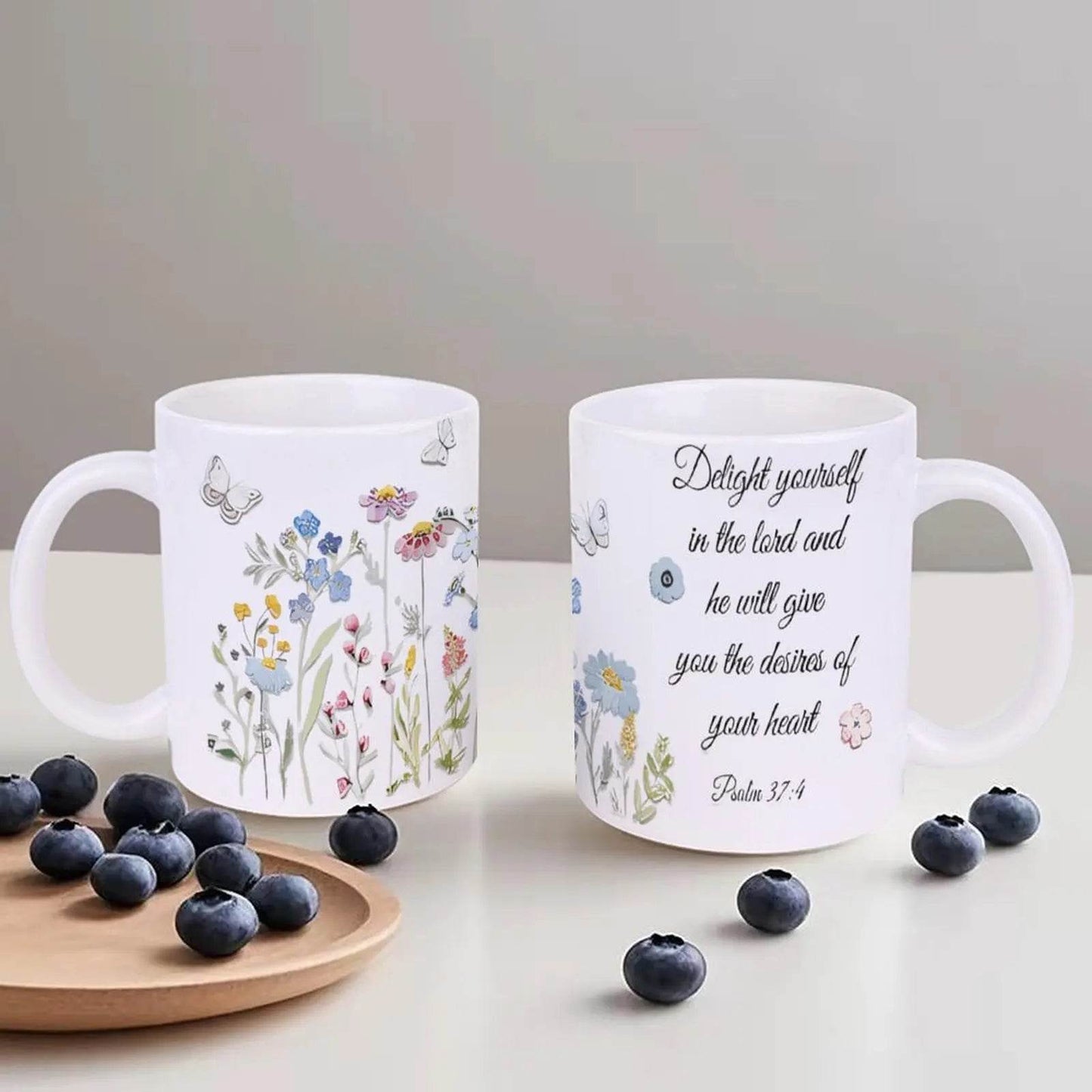 Delight Yourself In The Lord And He Will Give You The Desires Of Your Heart Ceramic Coffee Mug Bible Verse Mugs, 330ml Mugs - Loft&Timber
