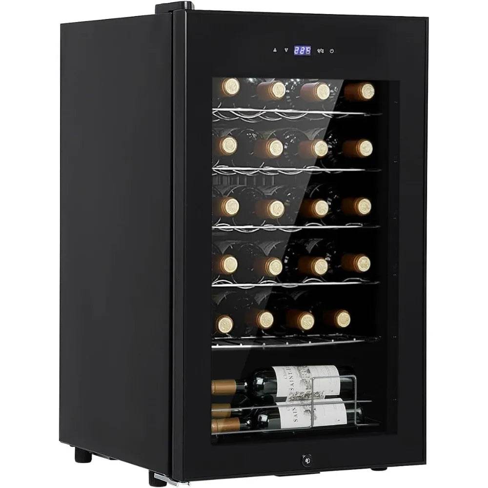 24 Bottle Built-In Wine Cooler Refrigerator with Glass Door - Digital Temperature Control 40°F-65°F