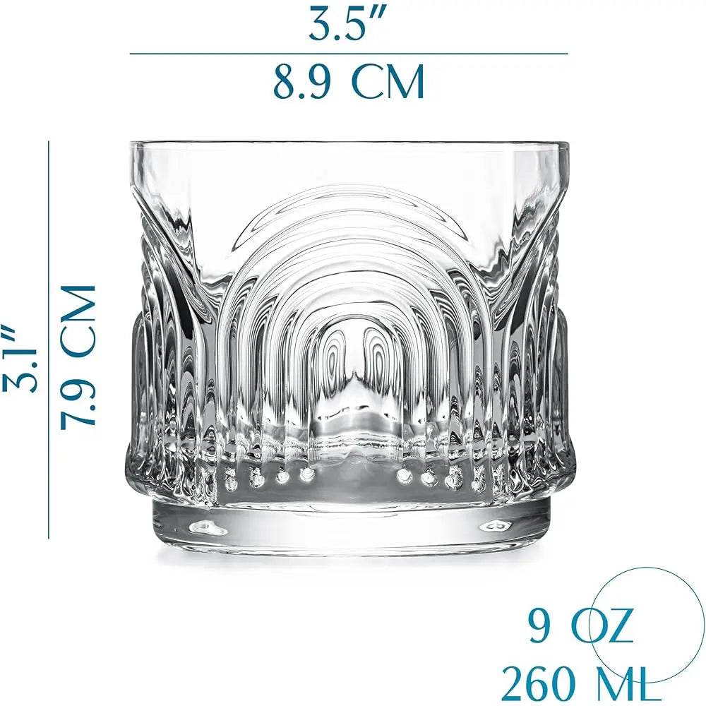 Vintage Lowball Cocktail Glasses, Set Of 4, 9 Oz - Loft&Timber