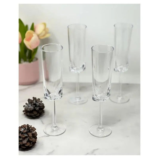 Set of 4 Unbreakable Plastic Champagne Flutes 4oz