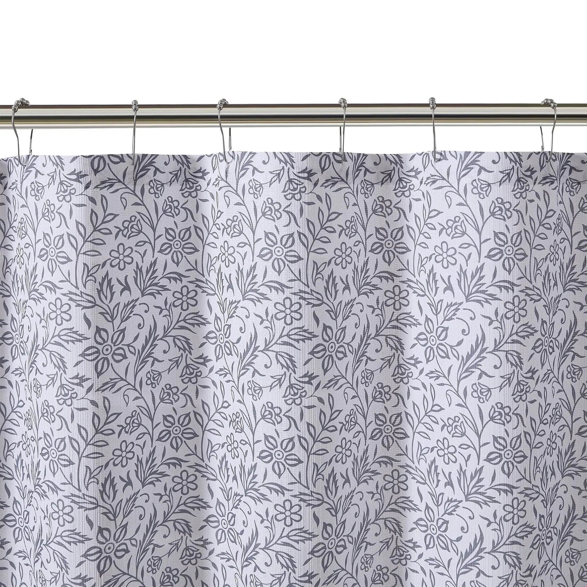 Botanical print shower curtain, machine washable - Loft&Timber