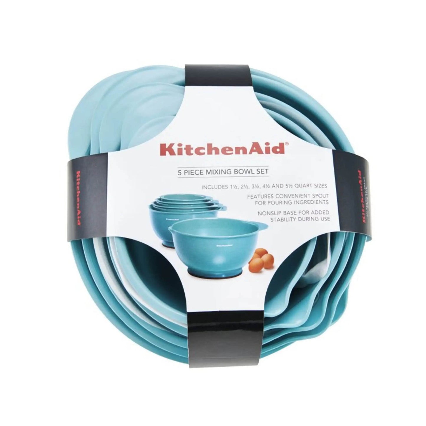 Kitchenaid Set of 5 Plastic Mixing Bowls - Loft&Timber
