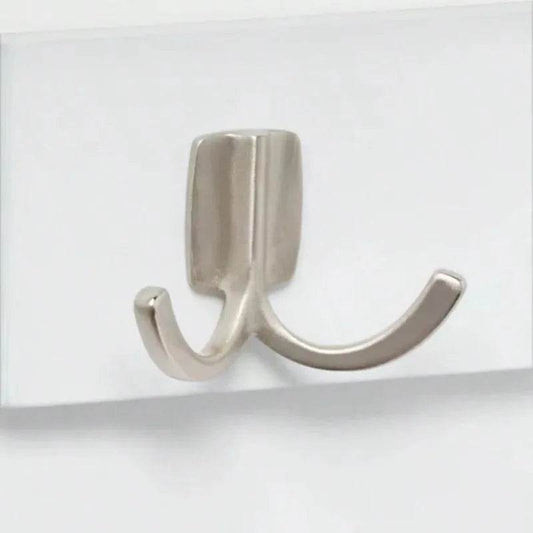 Modern 5 Hook Bar Nickel/White - Wall Mounted Hook Rack - Loft&Timber