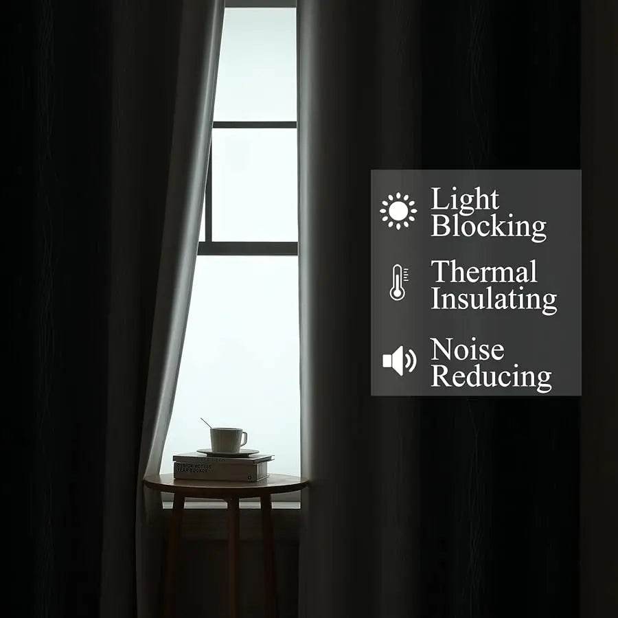 Blue and Grayish White Blackout Curtains 84 Inches Long - Loft&Timber