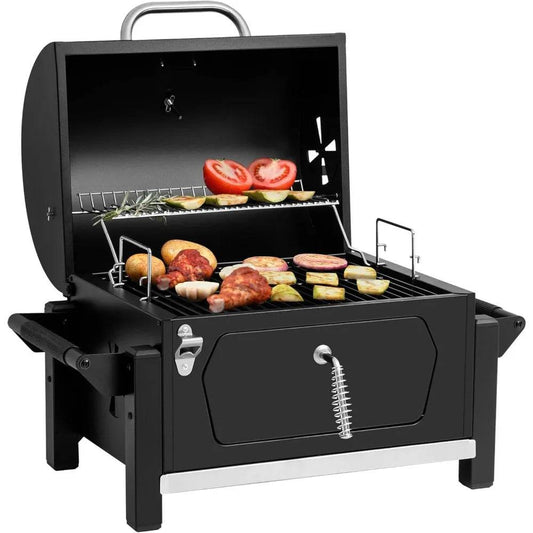 Portable Charcoal Grill with Warming Rack and 303 Sq. In. Cooking Space for Outdoor Use - Loft&Timber