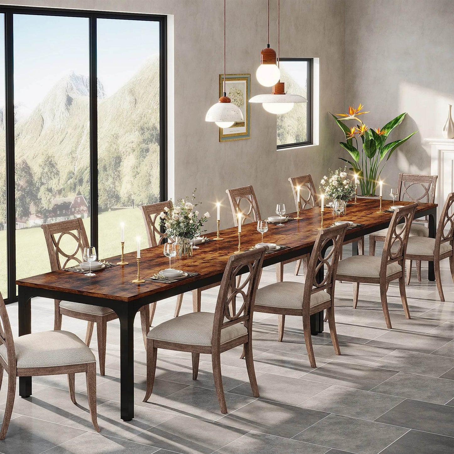 Tribesigns Dining Table for 6-8 People, 200cm - Loft&Timber