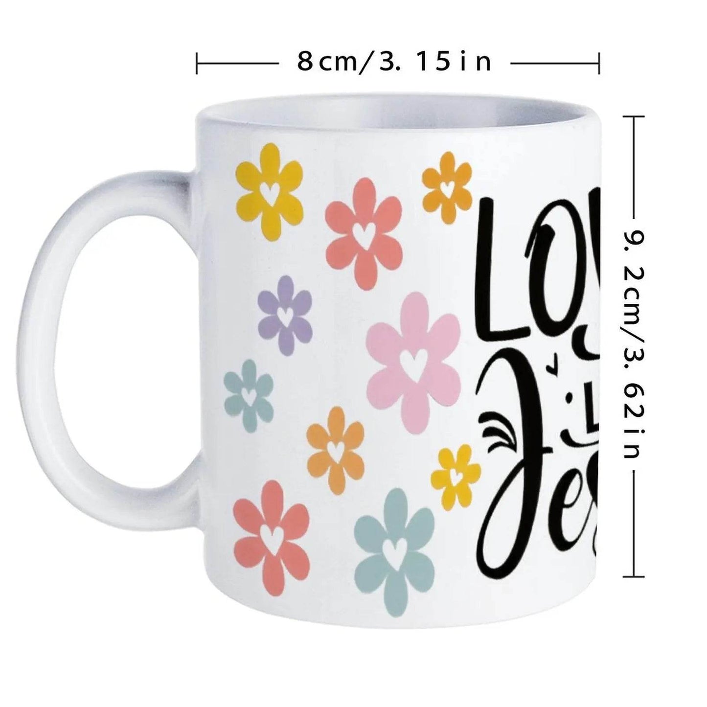 Love Like Jesus With Flowers Ceramic Coffee Mug Bible Verse Cups, 330ml Espresso Cups - Loft&Timber