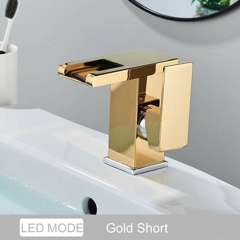 Luxury LED Color Changing Waterfall Basin Sink Faucet - Loft&Timber