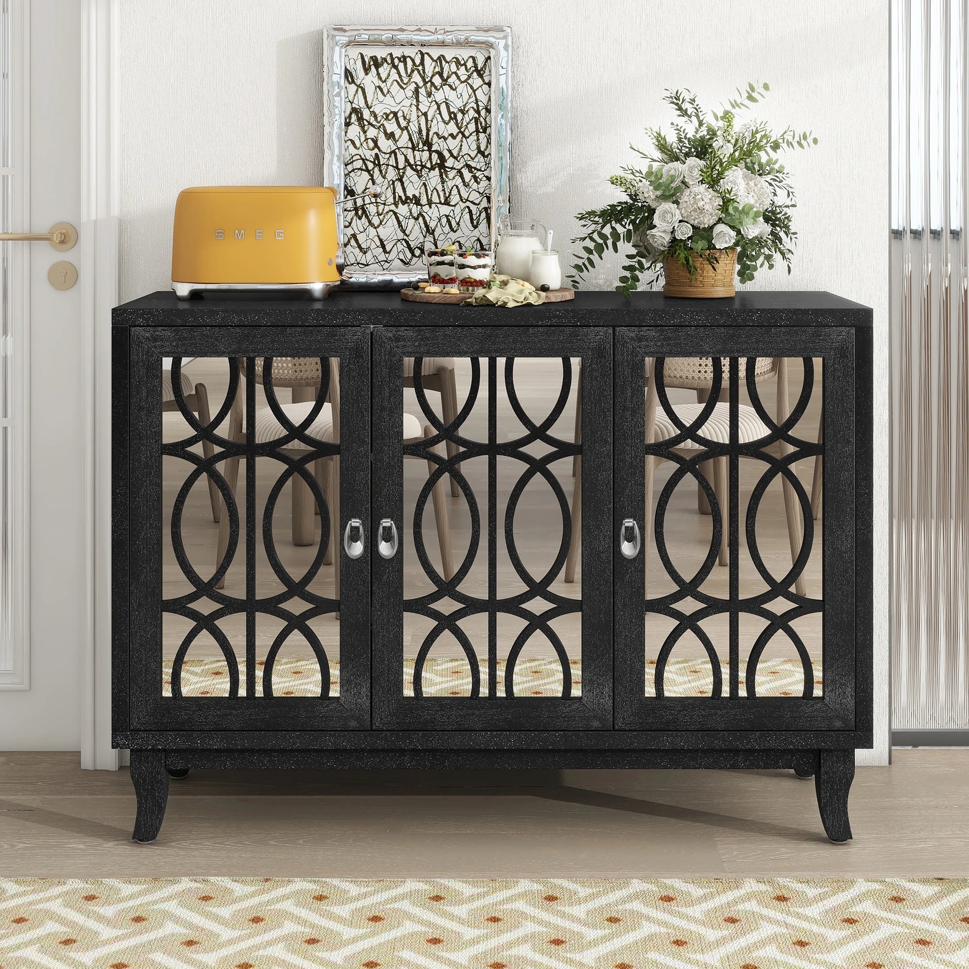 47" Sideboard with 3 Glass Doors - Loft&Timber