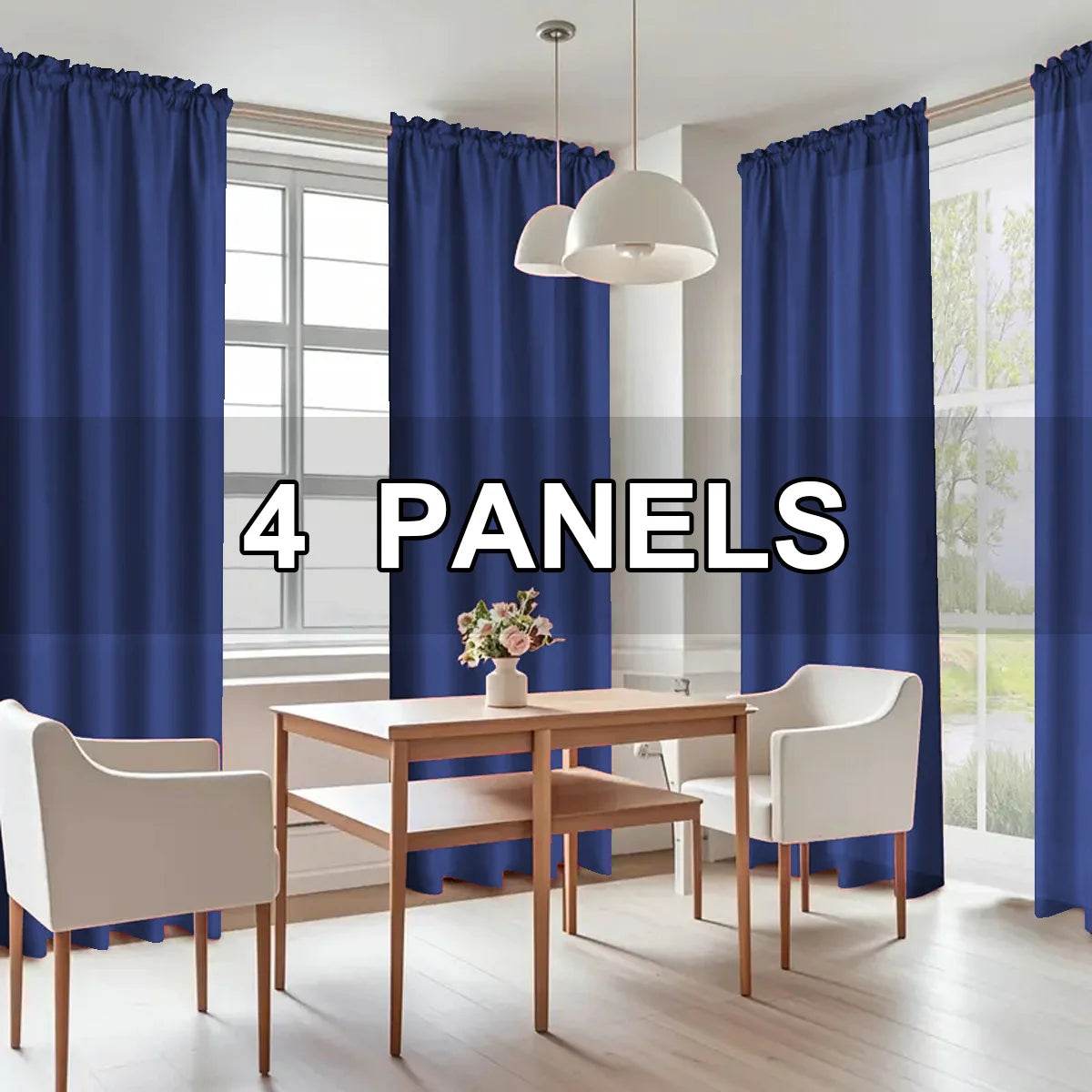 4pcs Light Filtering Curtains - Elegant Colour Fade-Resistant Polyester with Rod Pocket Design - Loft&Timber