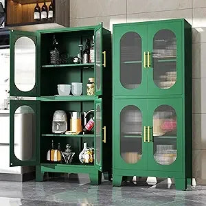 73" H Metal Tall Arched Pantry Cabinet - Loft&Timber