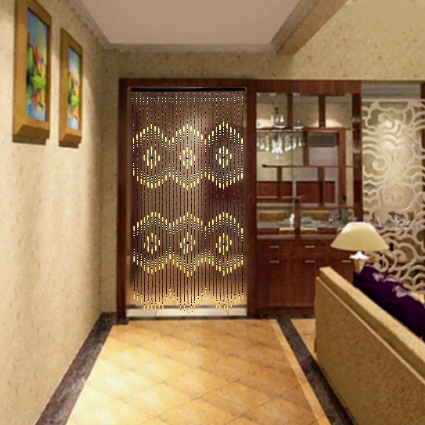 35.43*68.9inch Wooden Door Beaded Curtain - Loft&Timber