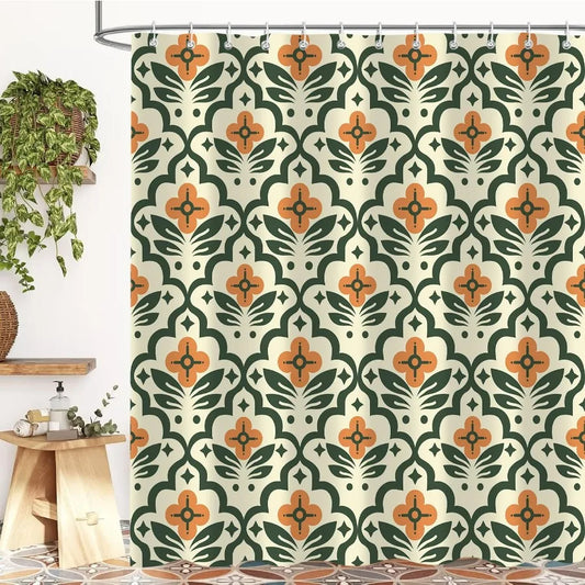 Vintage Boho Floral Shower Curtain