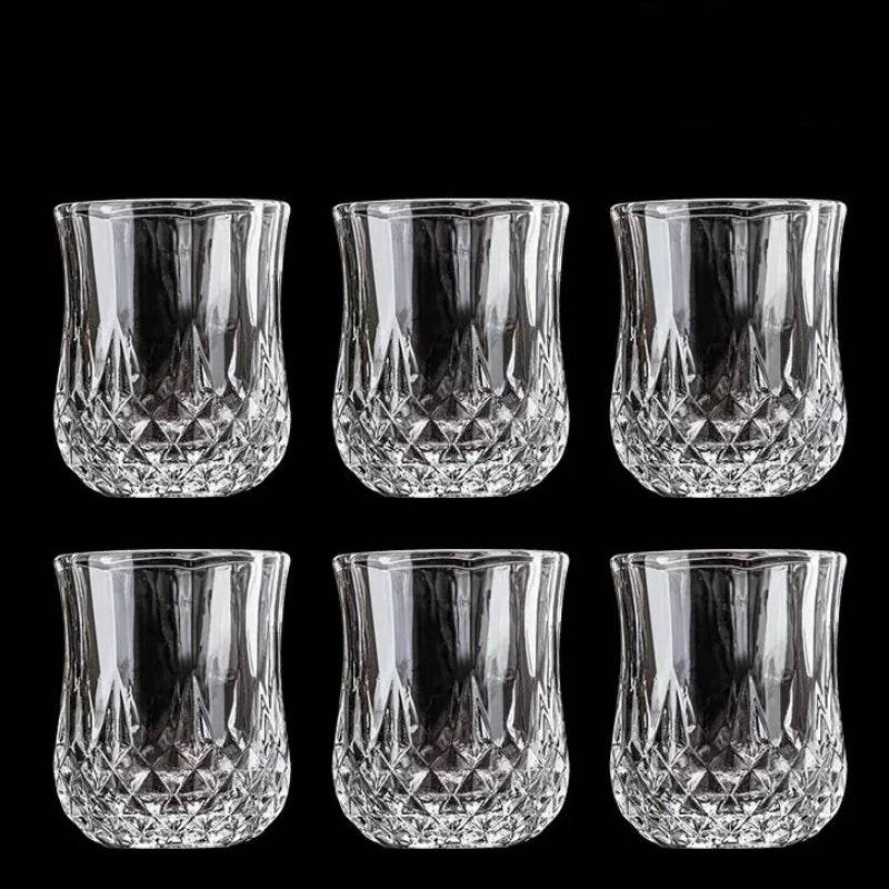 6Pcs Whiskey Glass Cup Rum Liqueur Mini Shot Glass Creative Diamond Shaped - Loft&Timber