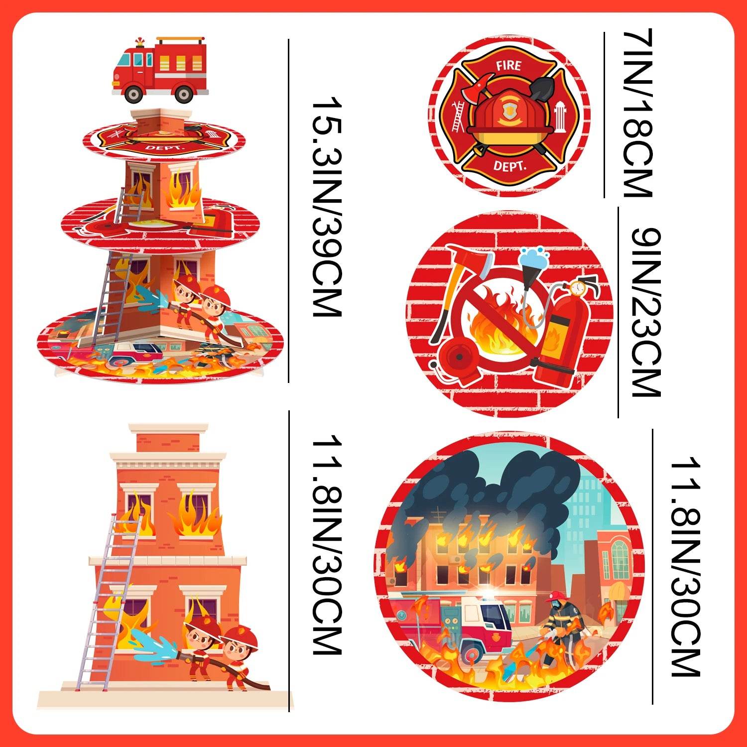 Firefighter Party Decoration Cupcake Stand - Loft&Timber