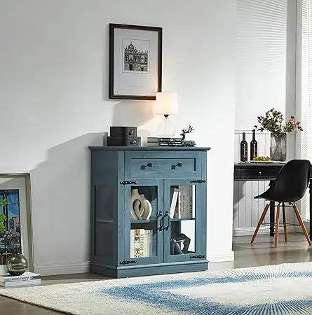 58'' Accent Buffet Credenza with 2 Glass Doors - Loft&Timber