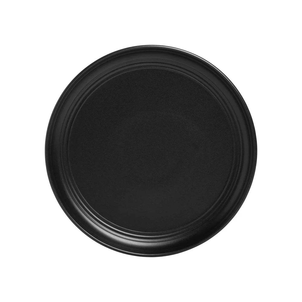 Set of 6 Matte Black Round Stoneware Salad Plates - Loft&Timber