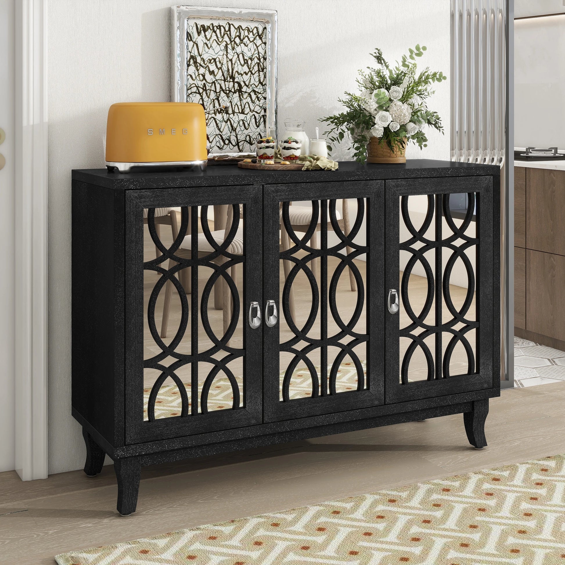47" Sideboard with 3 Glass Doors - Loft&Timber
