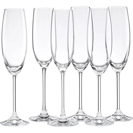 Champagne Flute Set of 6 Break Resistant Glasses - Loft&Timber