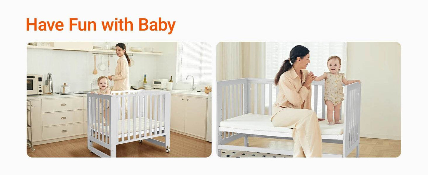 11-In-1 Convertible Mini Cradle to Full Size Crib - Loft&Timber