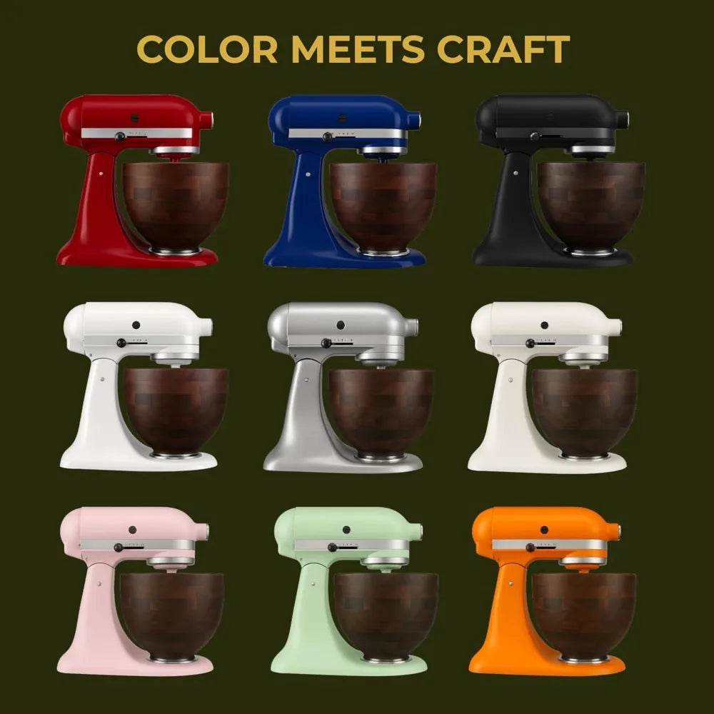 5-Quart Premium Walnut Wood Mixing Bowl for 4.5 and 5 Qt in Natural Walnut Wooden Bowl - Loft&Timber