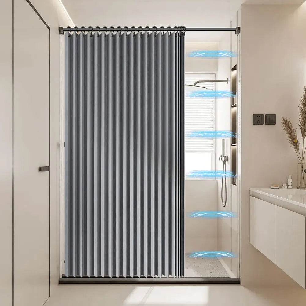 Foldable Magnetic Bathroom Curtain Waterproof - Loft&Timber