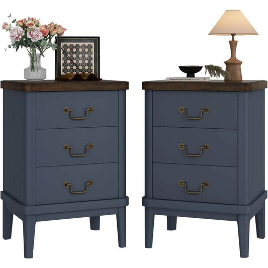 Farmhouse Nightstand with 3 Drawers - Loft&Timber