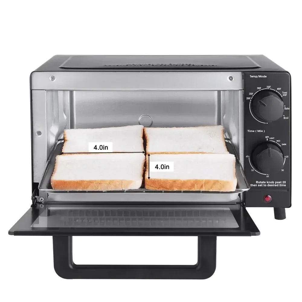 4 Slice Toaster Oven Bake Broil & Toast 9-inch - Loft&Timber