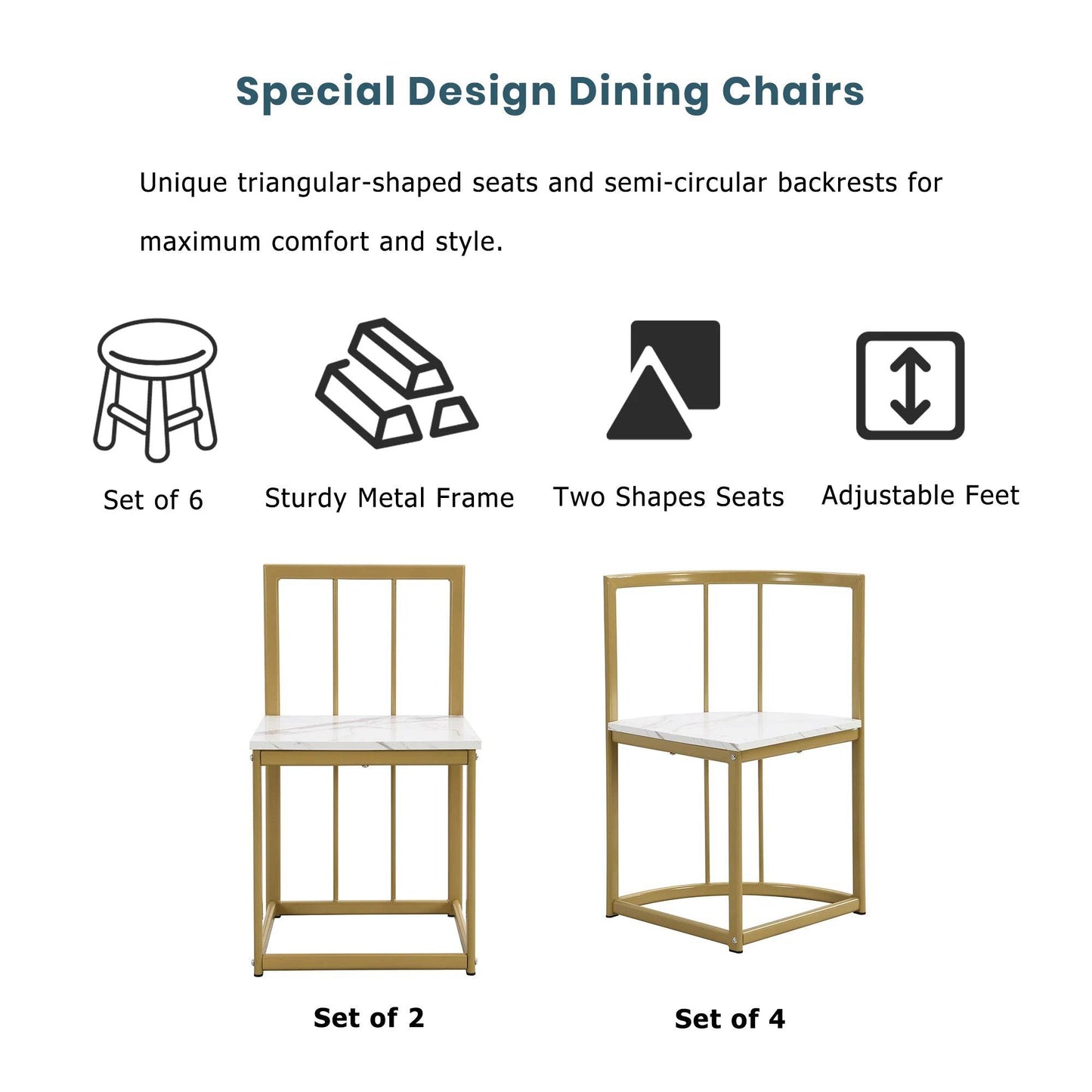 TOPMAX Modern 7-Piece Dining Table Set - Loft&Timber