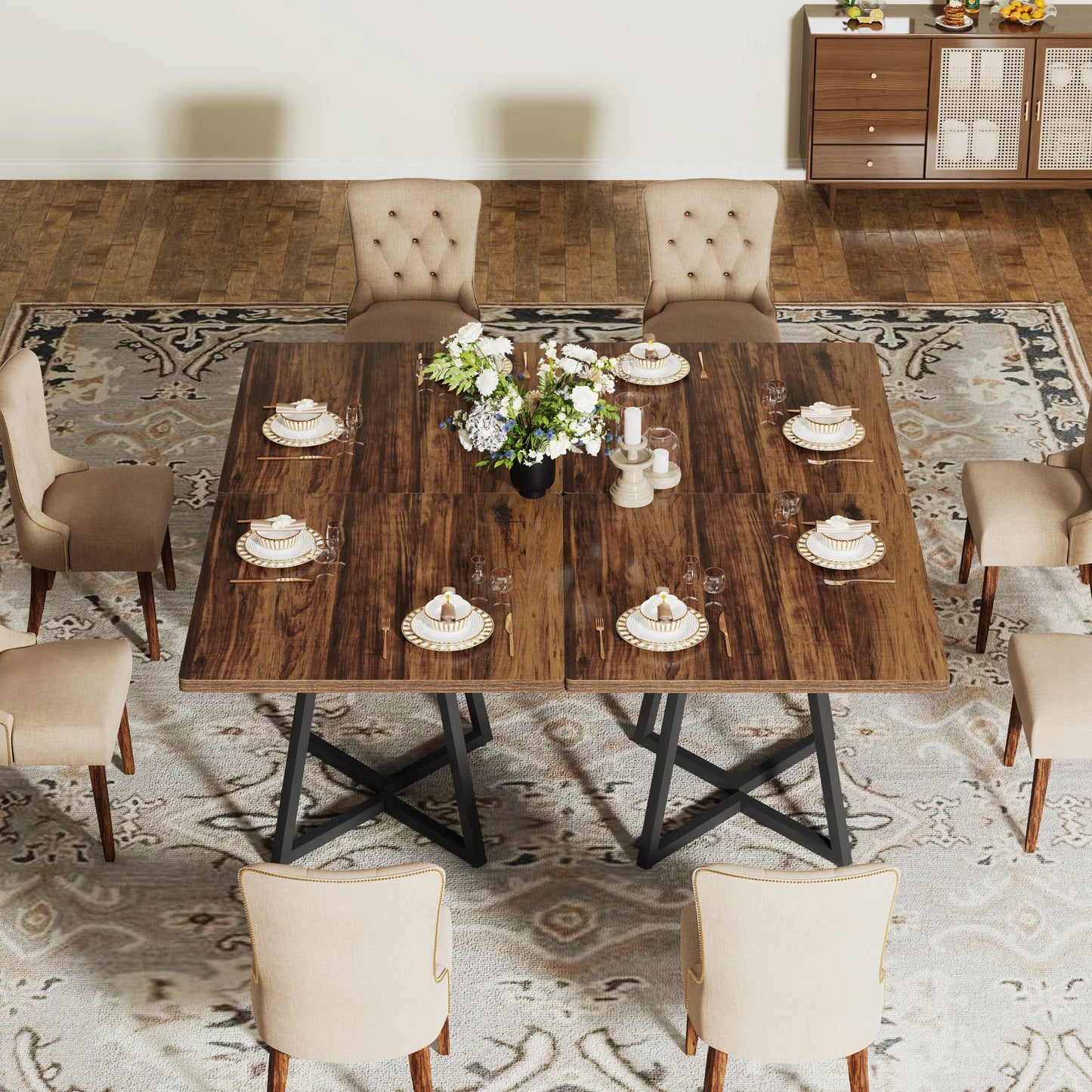 Tribesigns Square Dining Table for 4, 31.5" - Loft&Timber