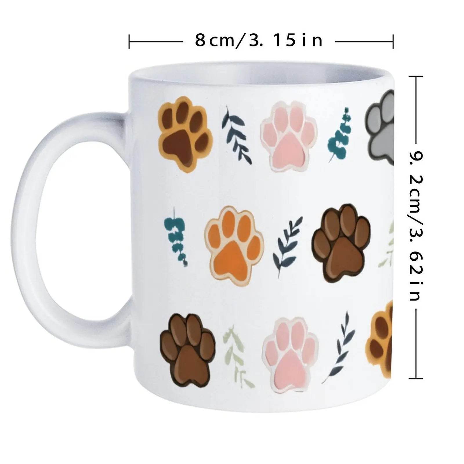 Paw Prints On A White Background Coffee Cups Ceramic, 11oz - Loft&Timber