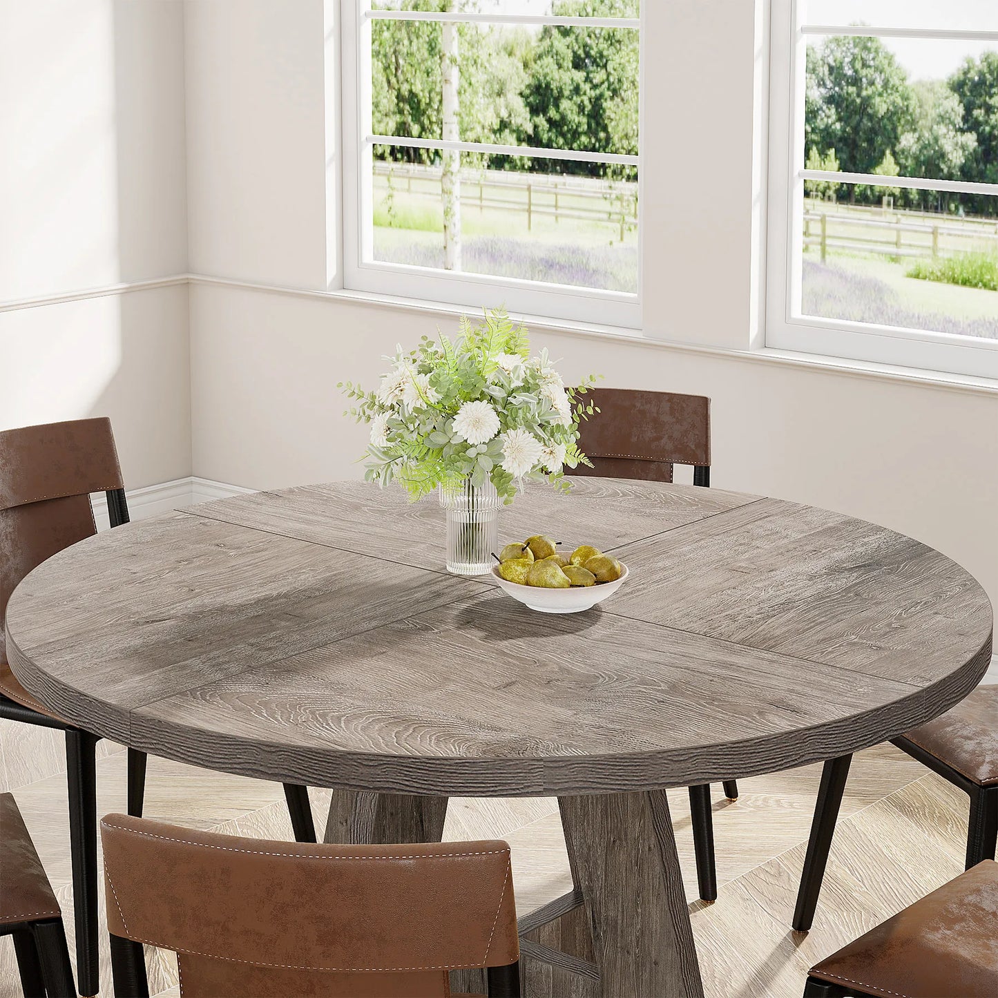 Tribesigns Round Dining Table for 4, 47" - Loft&Timber