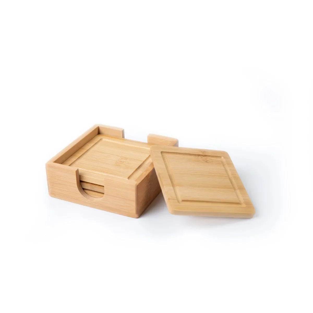 Pack of 3 Natural bamboo coasters with cork - Loft&Timber