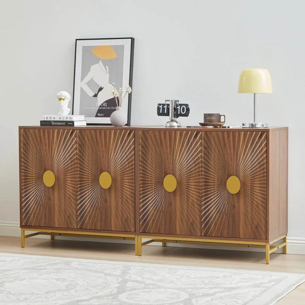 Sideboard Buffet Cabinet Set of 2 with 2 Doors and Adjustable Shelves - Loft&Timber