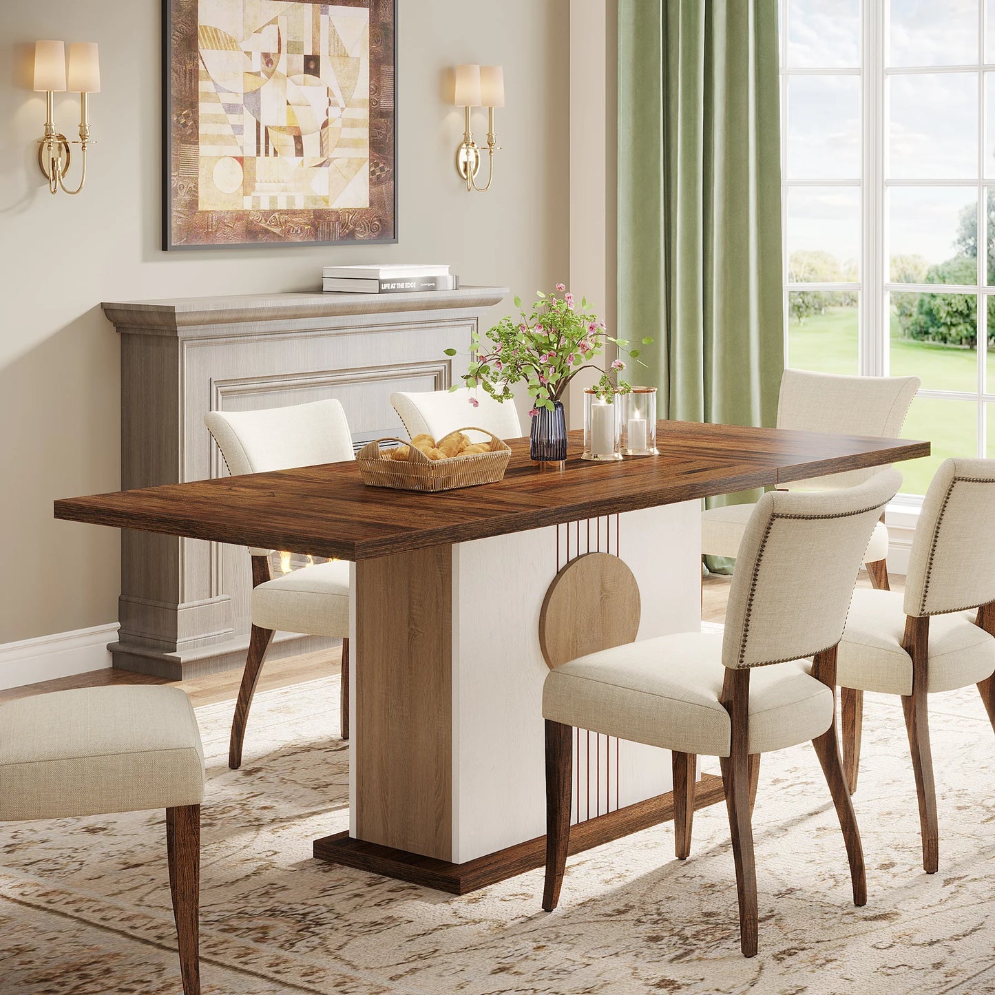 Tribesigns 55" Rectangular Dining Table for 4 to 6 - Loft&Timber