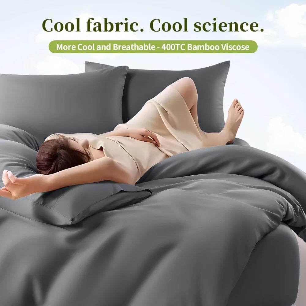 100% Viscose Derived from Bamboo Sheets Queen Size 4pcs - Loft&Timber