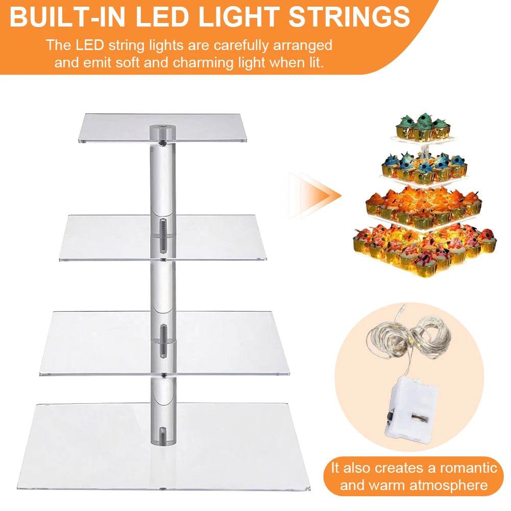 3/4 Tier Acrylic Cupcake Display Stand - Loft&Timber