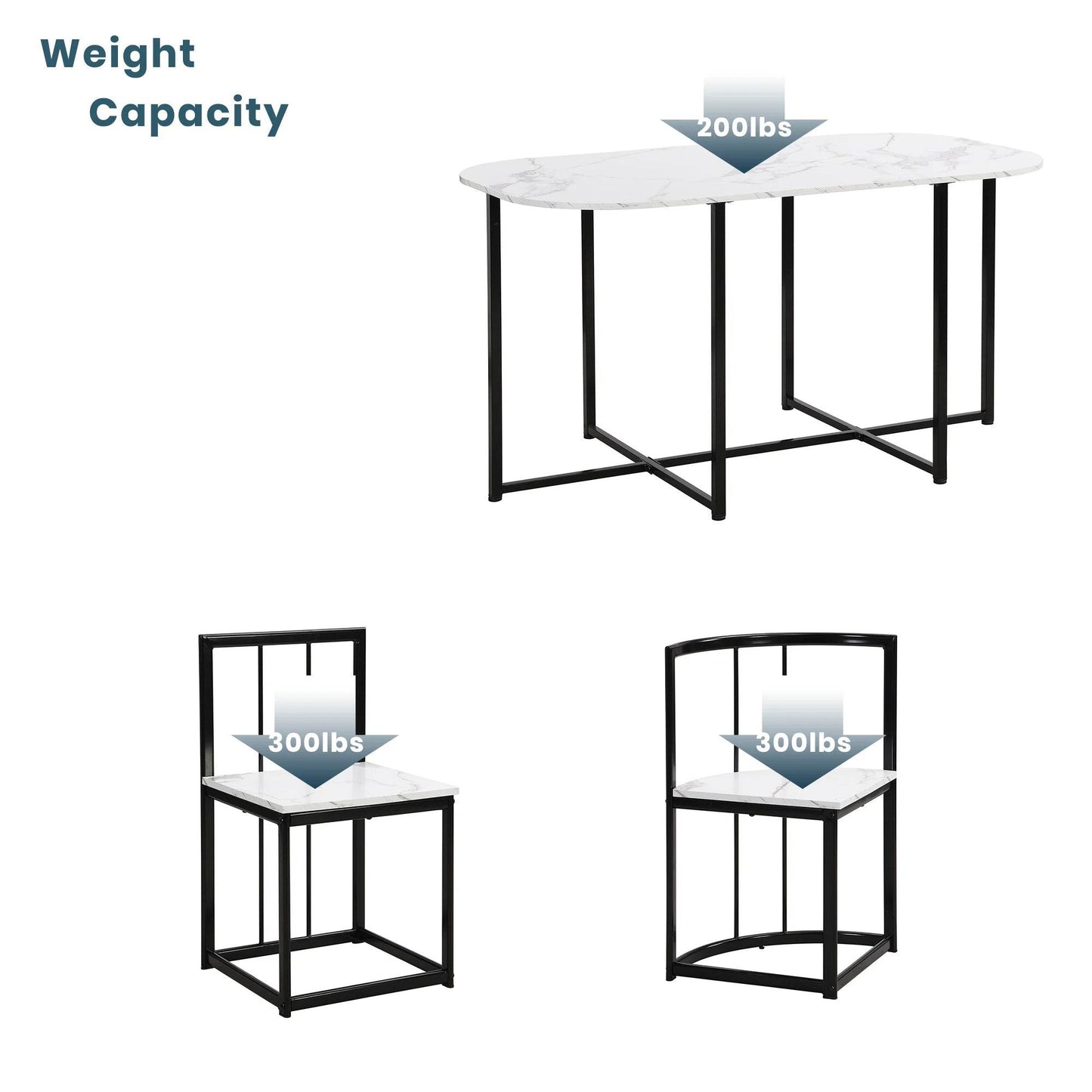TOPMAX Modern 7-Piece Dining Table Set - Loft&Timber