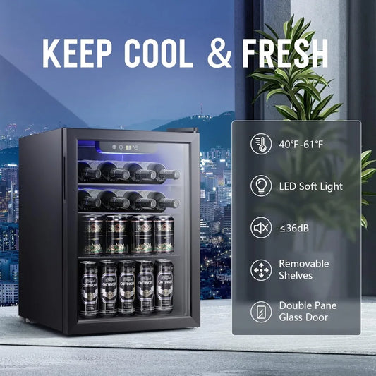 2.6cu.ft Wine Cooler/Cabinet Beverage Refrigerator